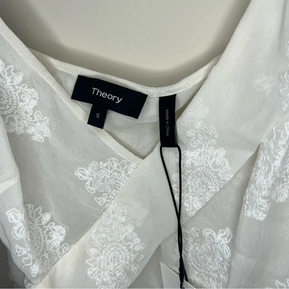NWT Theory Silk Lace White Ivory Crossover Tank - Picture 6 of 7